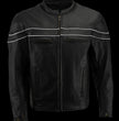 Men’s Premium Buffalo Black Leather Motorcycle Jacket with CE Armor Protection BZ1512