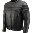 Men’s Premium Buffalo Black Leather Motorcycle Jacket with CE Armor Protection BZ1512