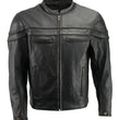 Men’s Premium Buffalo Black Leather Motorcycle Jacket with CE Armor Protection BZ1512