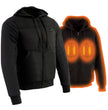 The Bikers Zone BZ2813 Men's Black Ultimate Heated Hoodie with 12V Battery (Included)