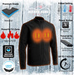 The Bikers Zone BZ2862 Men's Heated Black Soft-Shell Jacket with 12V Battery