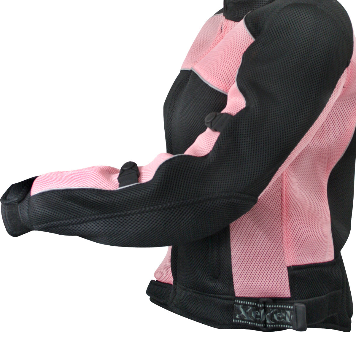 Xelement CF508 Women's 'Guardian' Black and Pink Mesh Jacket with X-Armor Protection