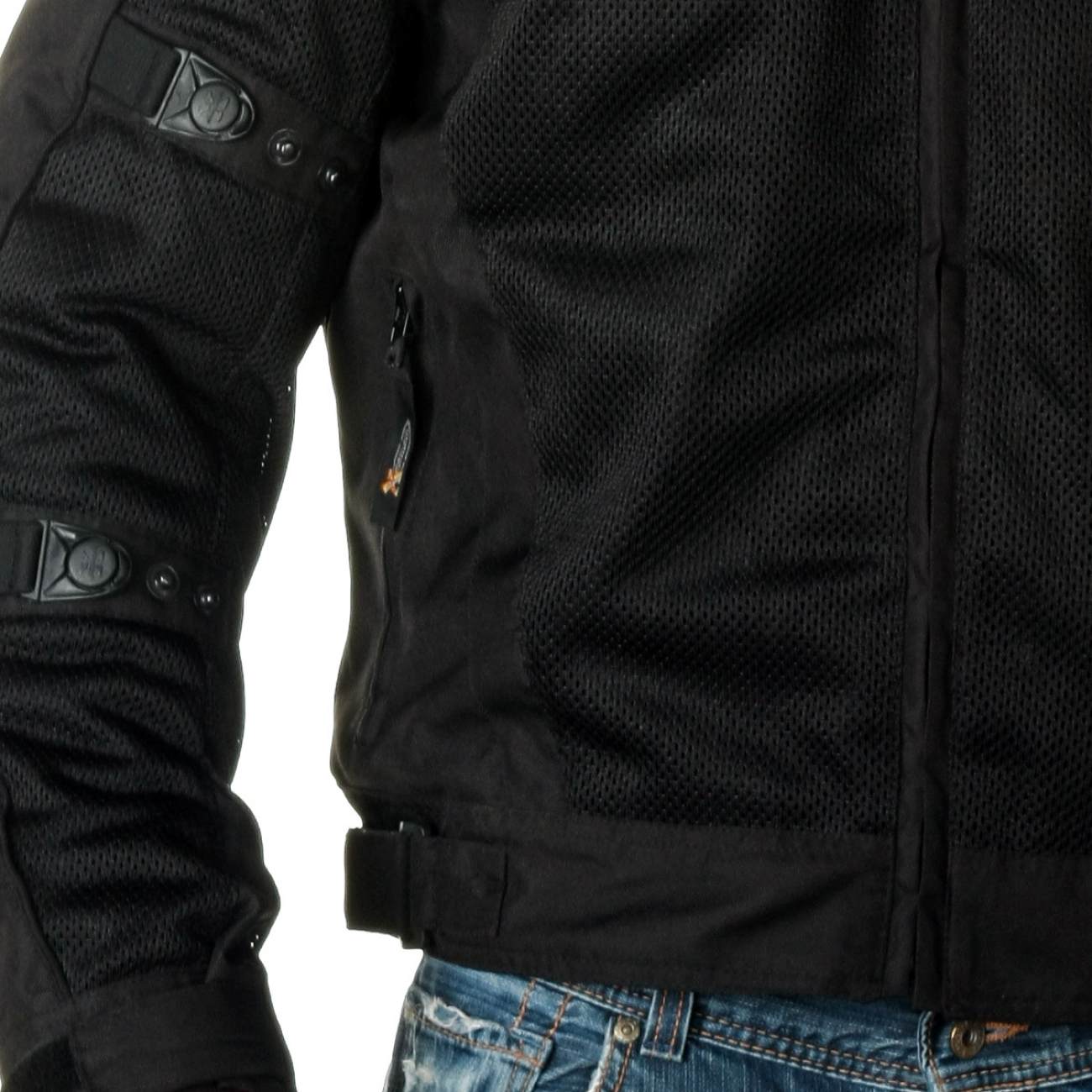 Xelement CF380 Men's 'Devious' Black Mesh Jacket with CE X-Armor Protection