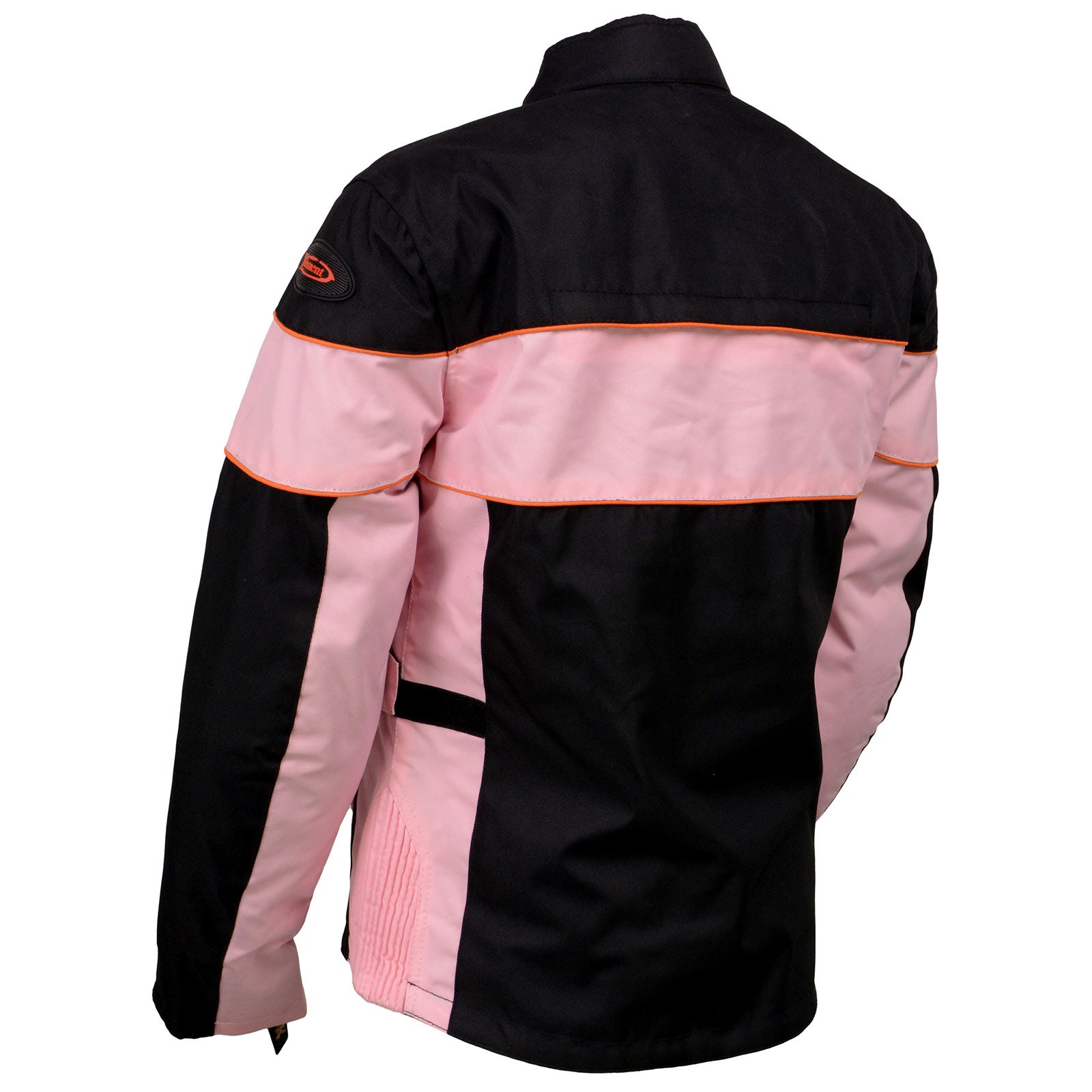 Xelement CF462 Women's 'Pinky' Black and Pink Tri-Tex Motorcycle Jacket with X-Armor Protection