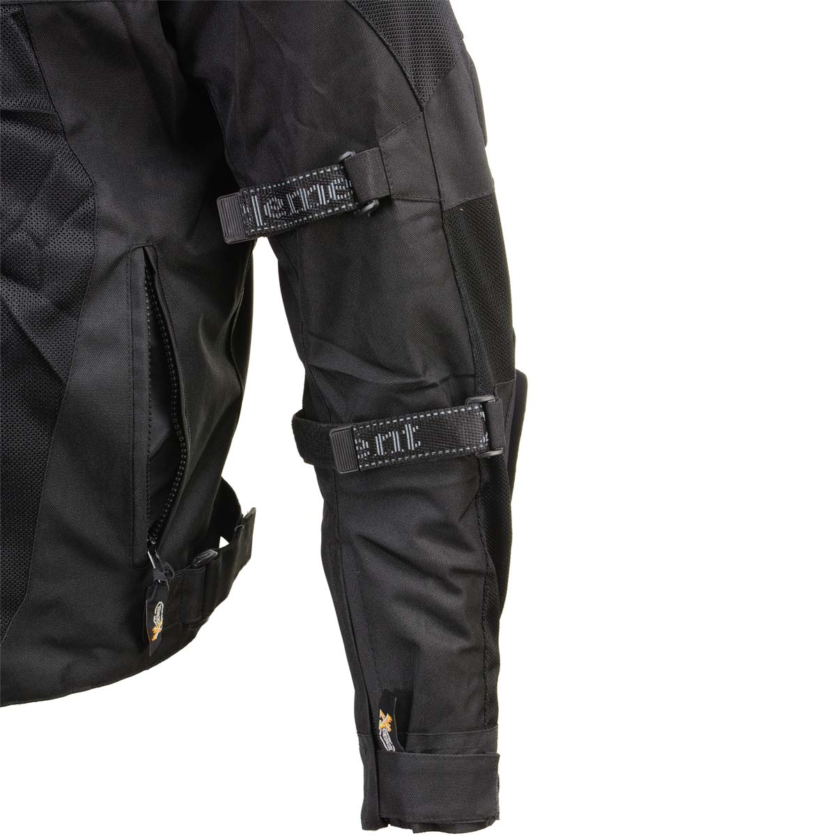 Xelement CF751 Men's 'Roll Out' Black Tri-Tex Motorcycle Jacket with X-Armor Protection