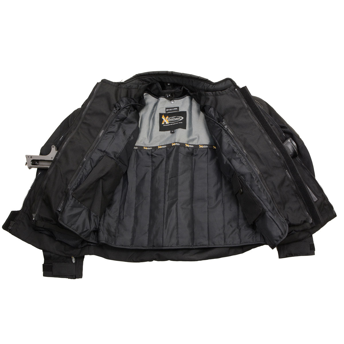 Xelement CF751 Men's 'Roll Out' Black Tri-Tex Motorcycle Jacket with X-Armor Protection