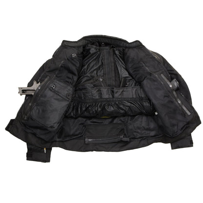 Xelement CF751 Men's 'Roll Out' Black Tri-Tex Motorcycle Jacket with X-Armor Protection