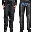Hot Leathers CHM1003 Black Heavyweight Braided Uni-Sex Leather Chaps