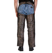 Hot Leathers CHM1008 Unisex Distressed Brown Premium Motorcycle Leather Chaps