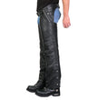 Hot Leathers CHM1010 Men’s Black 4 Pocket Leather Chaps with Lining