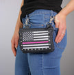 Hot Leathers CPE2102 Embroidered Clip Pouch Purse with Pink Line American Flag