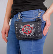 Hot Leathers CPE2103 Embroidered Clip Pouch Purse with Rose and Stars