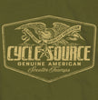 Official Cycle Source Magazine CSM1007 Men’s Eagle Military Green T-Shirt