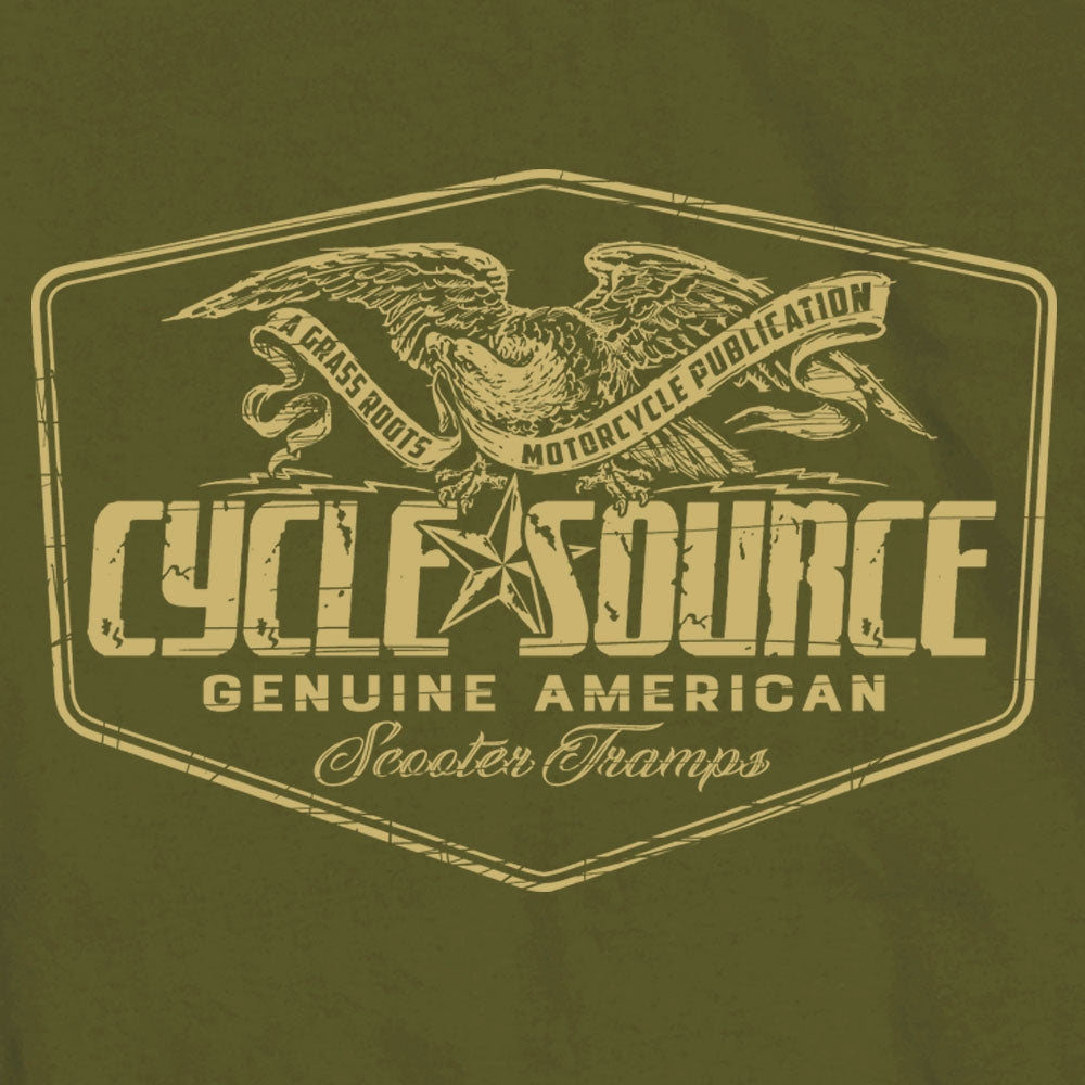 Official Cycle Source Magazine CSM1007 Men’s Eagle Military Green T-Shirt