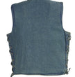 Club Vest CVM1360 Men's Classic Side Lace Blue Denim Vest with Snap Buttons