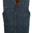 Club Vest CVM3000 Men's Classic Blue Denim Vest with Dual Front Closure