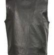 Club Vest CVM3711 Men’s Black Leather Vest with Seamless Back Design