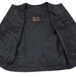 Club Vest CVM3721 Men’s Black Collarless Leather Motorcycle Vest
