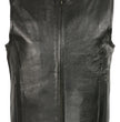 Club Vest CVM3740 Men’s Black Seamless Front and Back Design Leather Vest