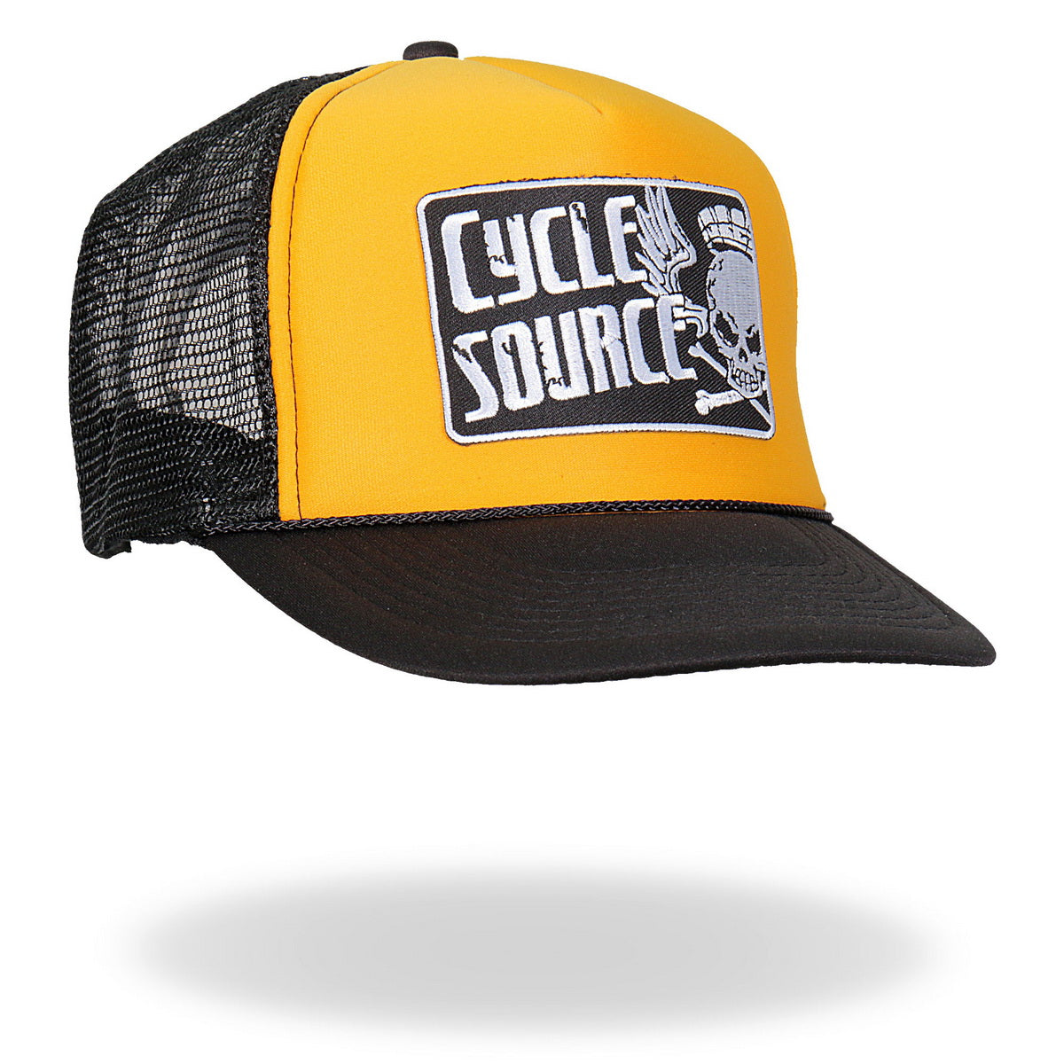 Hot Leathers CYA1005 Official Cycle Source Magazine Logo Gold and Black Snapback Trucker Hat