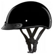 Close Out Clearance Daytona Helmets D1-A ‘Skull Cap' HI-Gloss Black Half Face Helmet with Visor