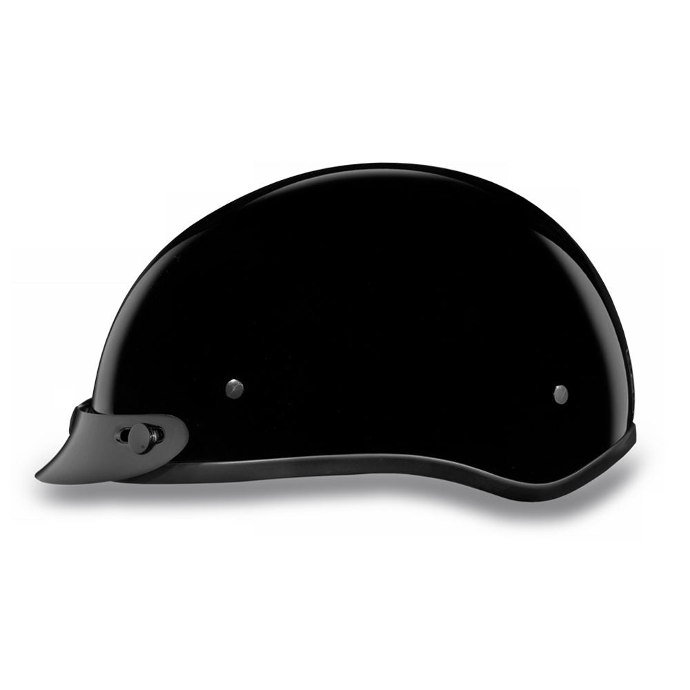 Close Out Clearance Daytona Helmets D1-A ‘Skull Cap' HI-Gloss Black Half Face Helmet with Visor