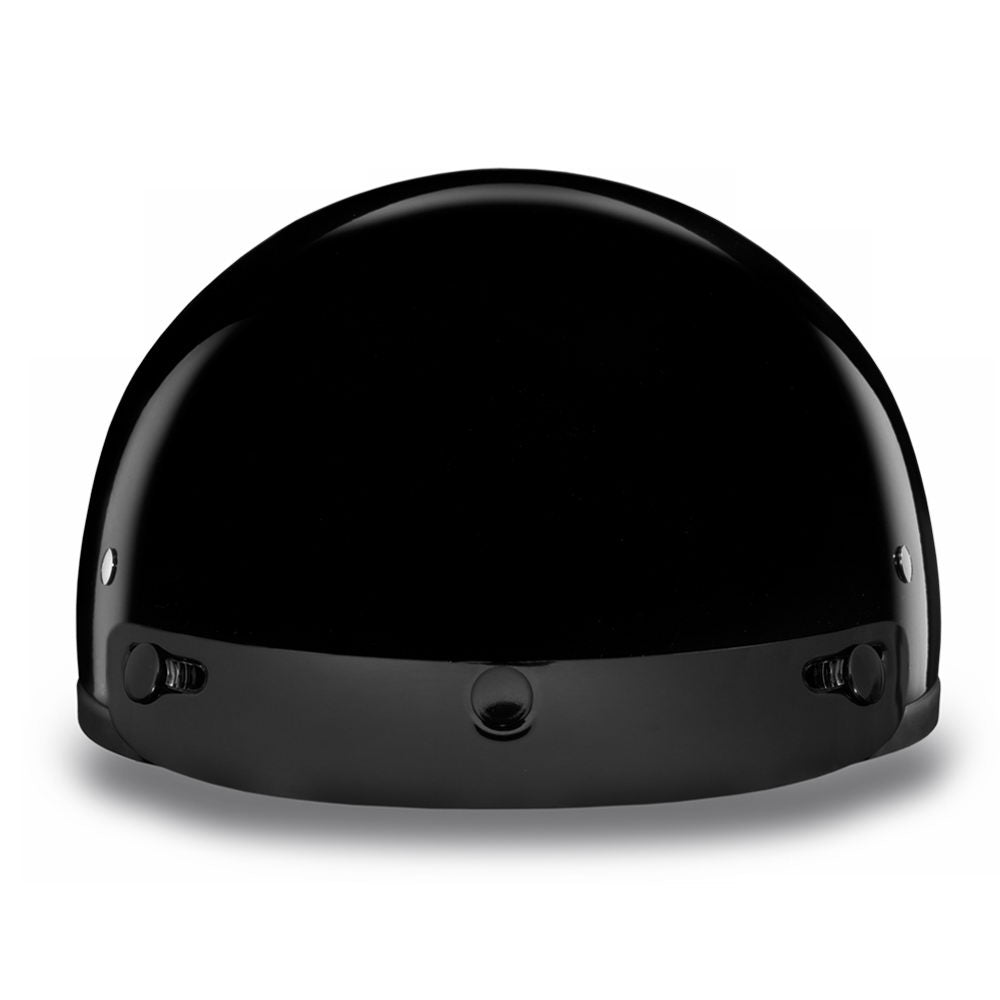 Close Out Clearance Daytona Helmets D1-A ‘Skull Cap' HI-Gloss Black Half Face Helmet with Visor