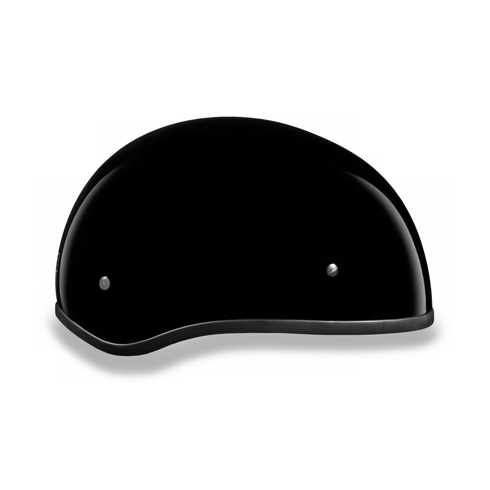 Close Out Clearance Daytona Helmets D1-ANS ‘Skull Cap' HI-Gloss Black Half Face Helmet without Visor