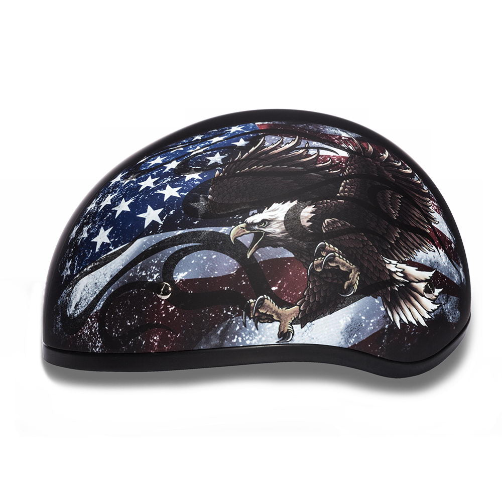 Close Out Clearance Daytona Helmets D6-USA ‘Skull Cap’ with USA Flag and Eagle Half Face Helmet