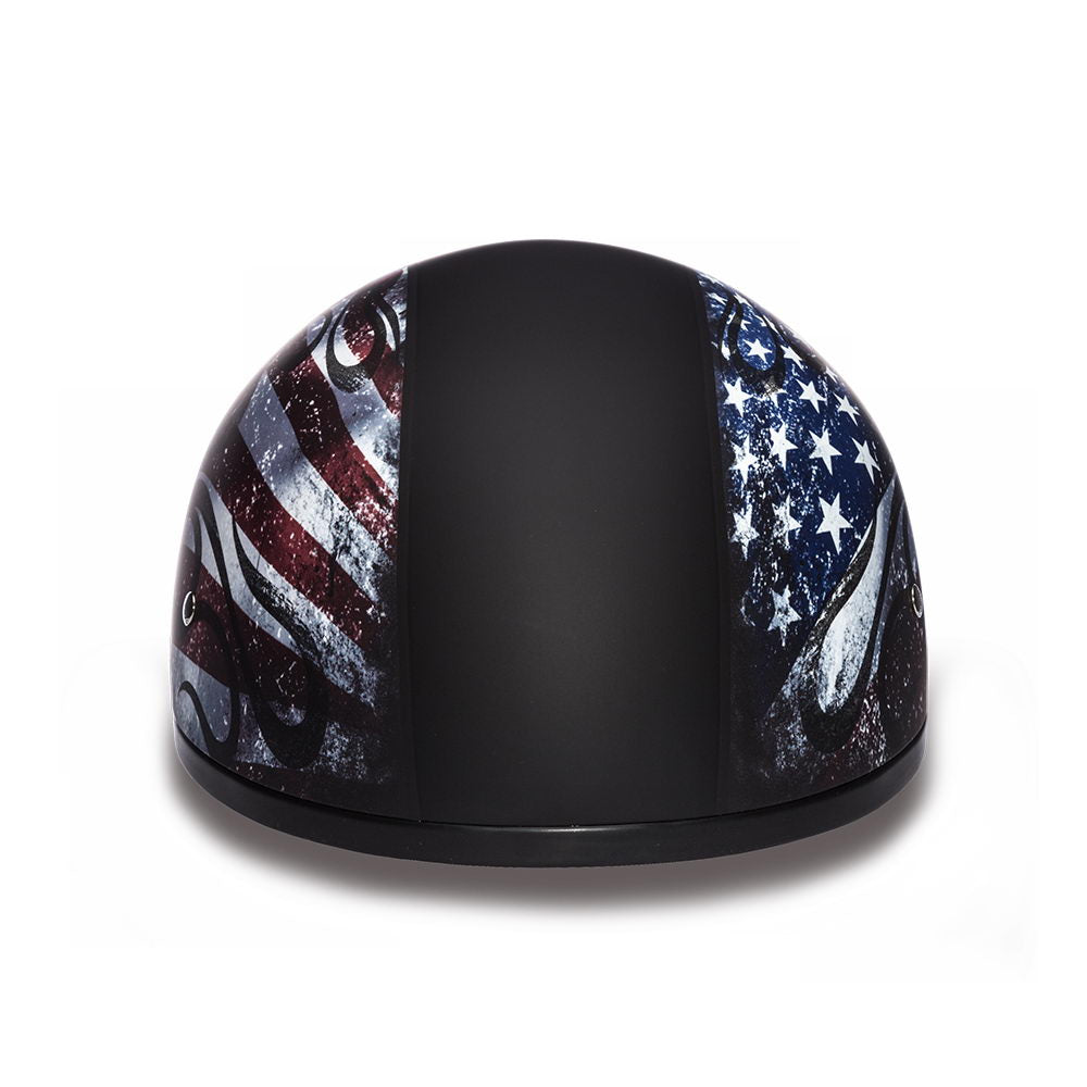 Close Out Clearance Daytona Helmets D6-USA ‘Skull Cap’ with USA Flag and Eagle Half Face Helmet