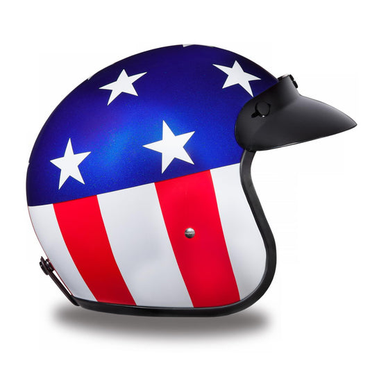 Close Out Clearance Daytona Helmets DC6-CA ‘Cruiser’ Captain Americal  ¾ Open Face Helmet