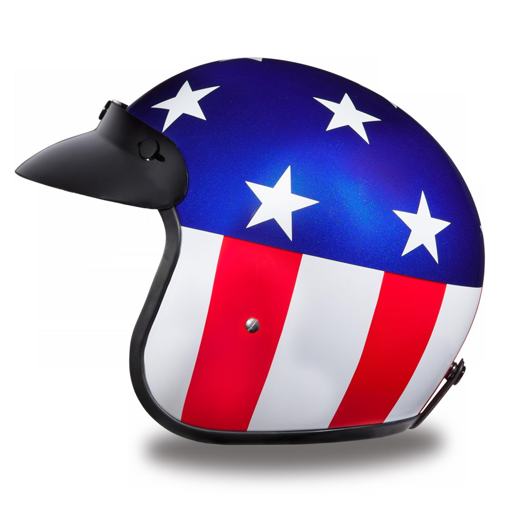 Close Out Clearance Daytona Helmets DC6-CA ‘Cruiser’ Captain Americal  ¾ Open Face Helmet