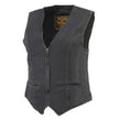 Milwaukee Leather DM1246 Women's Black 'V-Neck Collar' Denim Vest