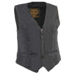 Milwaukee Leather DM1246 Women's Black 'V-Neck Collar' Denim Vest