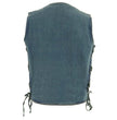 Milwaukee Leather DM1315 Men's Black Classic Denim Western Style Cowboy Biker Vest with Adjustable Side Laces