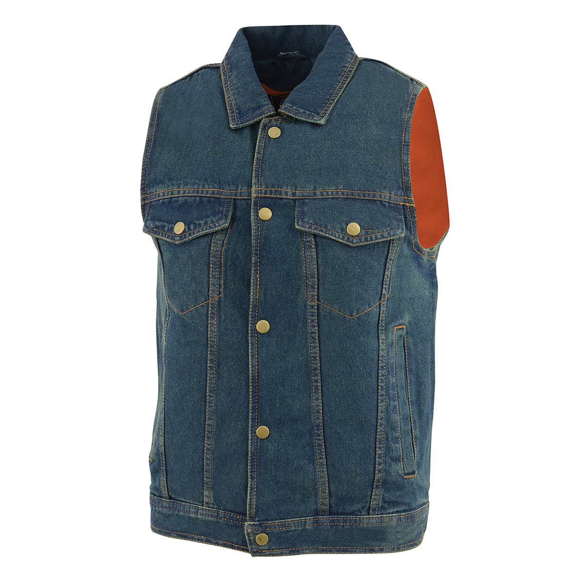 Milwaukee Leather DM1331 Men's Blue Denim Motorcycle Biker Riders