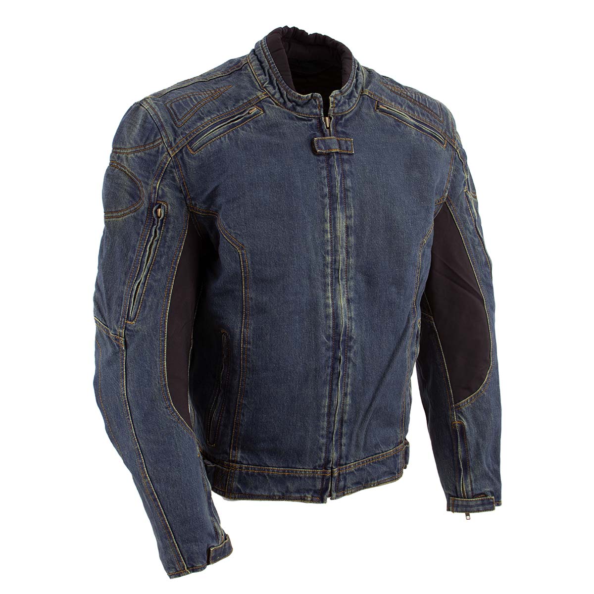 Bikers Edge DM1991 Men's Blue ‘Armored and Vented’ Denim Racing Jacket