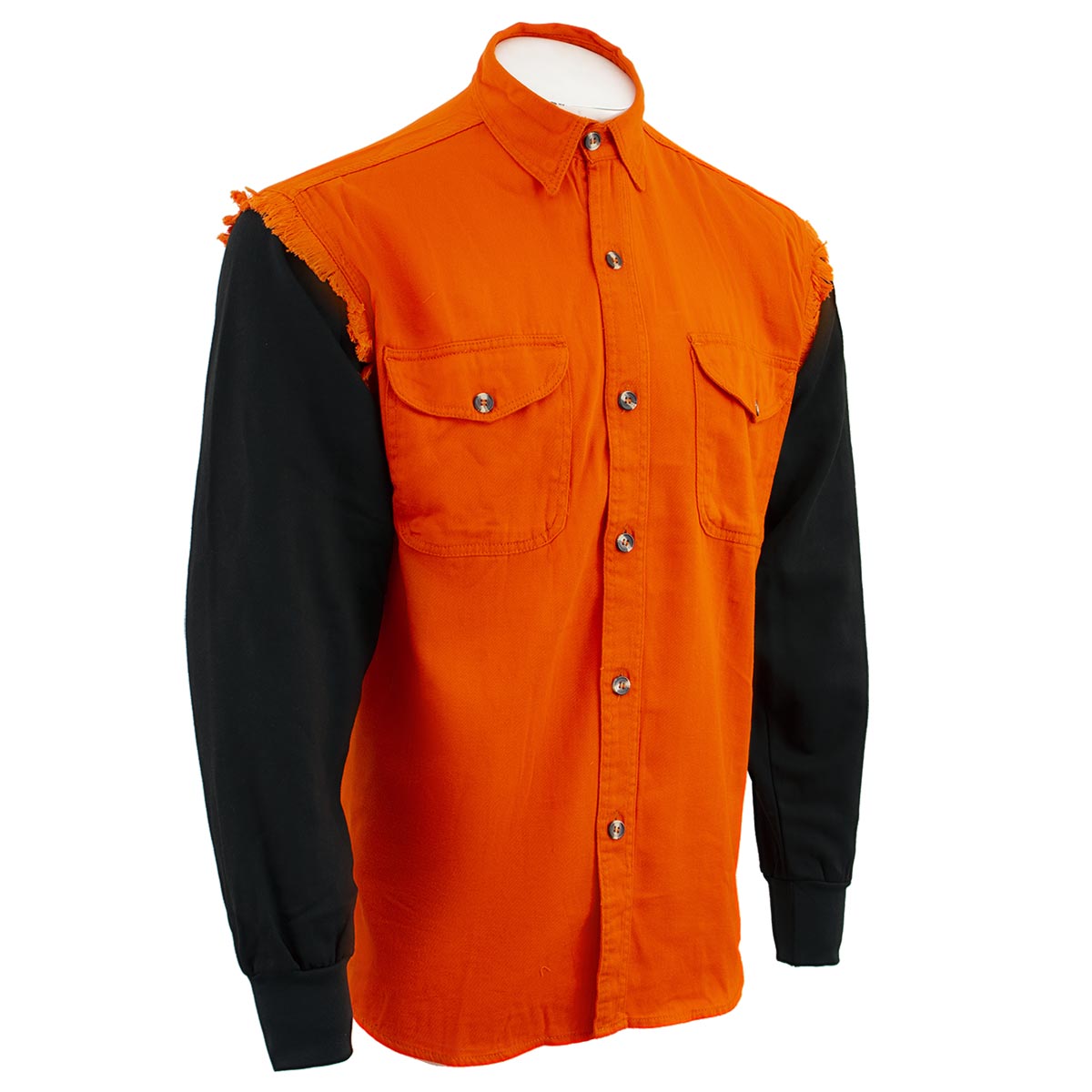 NexGen DM3333 Men's Orange with Black Long Sleeve Button Down Shirt