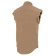 Milwaukee Leather DM4005 Men's Beige Lightweight Denim Shirt with Frayed Cut Off Sleeveless