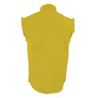 Milwaukee Leather DM4008 Men's Yellow Lightweight Denim Shirt with with Frayed Cut Off Sleeveless Look