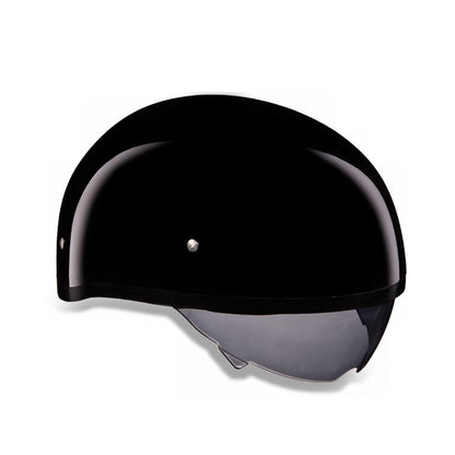 Close Out Clearance Daytona Helmets DS8-A ‘Skull Cap' Gloss Black Half Face Helmet with Inner Shield