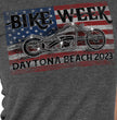 Hot Leathers EDL1063 Women's 2023 Daytona Bike Week Bling Bike Grey T-Shirt