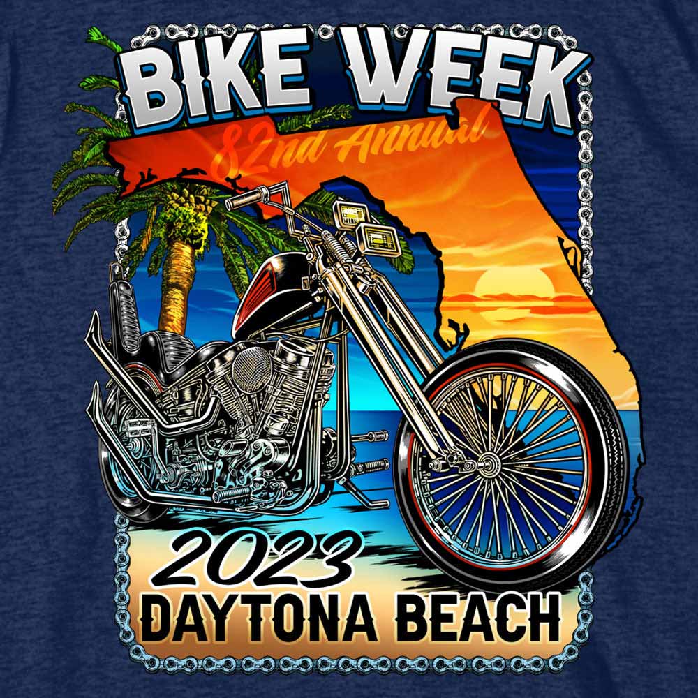 Hot Leathers EDM1187 Men's 2023 Daytona Bike Week Chopper T-Shirt