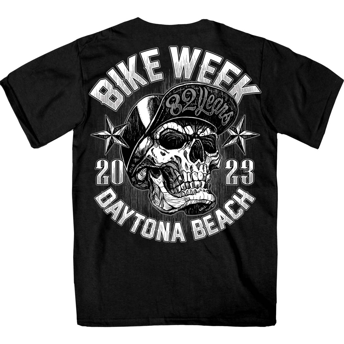 Hot Leathers EDM1190 Men's 2023 Daytona Bike Week SnapBack Skull T-Shirt