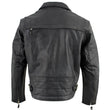Genuine Leather EL1055 Men's Black Classic Vented ‘Braided’ Moto Jacket with Utility Pocket
