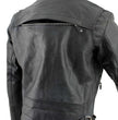 Genuine Leather EL1055 Men's Black Classic Vented ‘Braided’ Moto Jacket with Utility Pocket