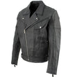 Genuine Leather EL1055 Men's Black Classic Vented ‘Braided’ Moto Jacket with Utility Pocket