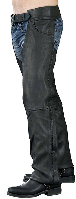 Event Leather EL1125 Men's Black Braided Leather Jean Style Chaps