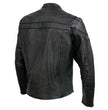 Event Leather Men's Black Sporty Scooter Crossover Motorcycle Riding Leather Jacket EL1408