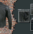 Event Leather Men's Black Sporty Scooter Crossover Motorcycle Riding Leather Jacket EL1408